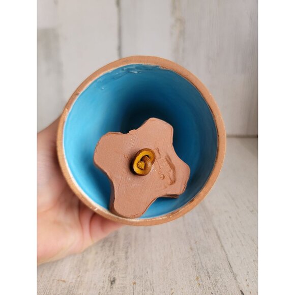 Vintage roadrunner pottery clay chime bell bird southwestern wood pecker decor - Picture 7 of 8